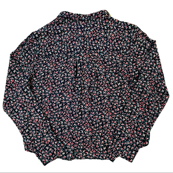 Rails size small long sleeve navy blue button down pink floral front knot shirt - Picture 12 of 16